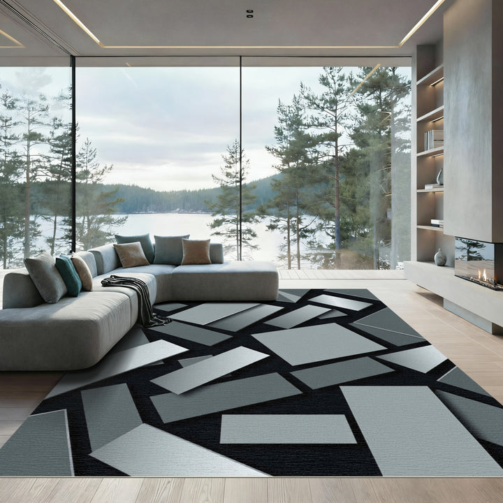 Modern Geometric Shades Rectangle Rug