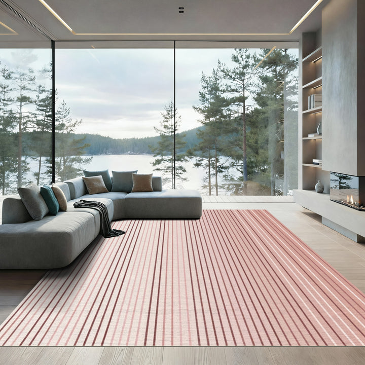 Rose Gold Vertical Stripe Rug