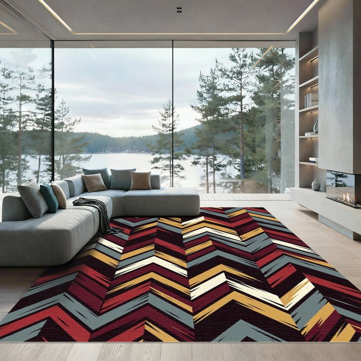 Abstract Chevron Colorful Rug