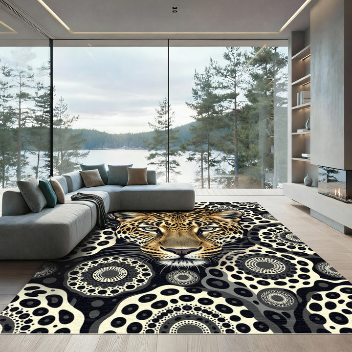 Bold Leopard Circles Rug