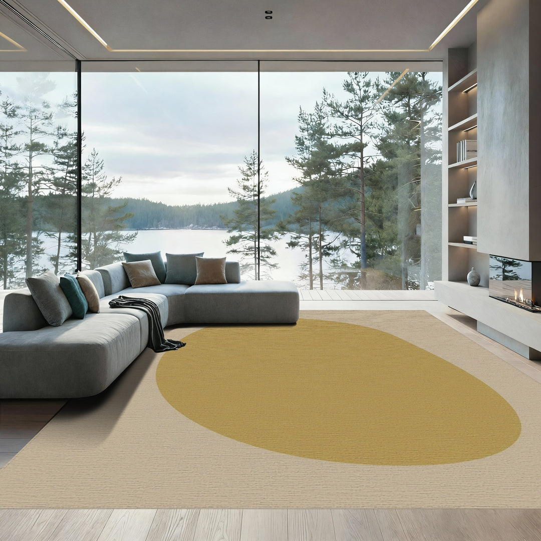 Ochre Organic Blob Landscape Rug