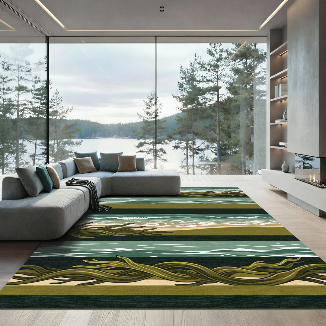Oceanic Kelp Waves Abstract Rug