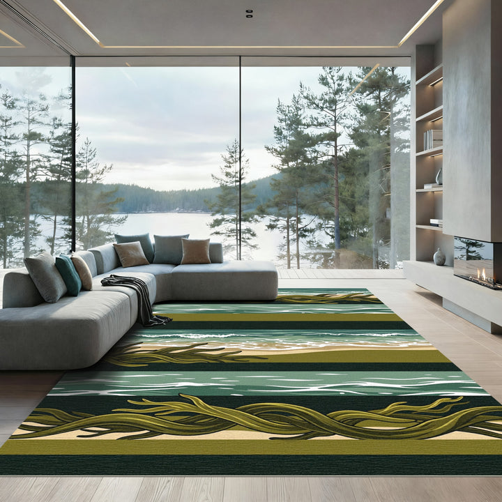 Oceanic Kelp Waves Abstract Rug