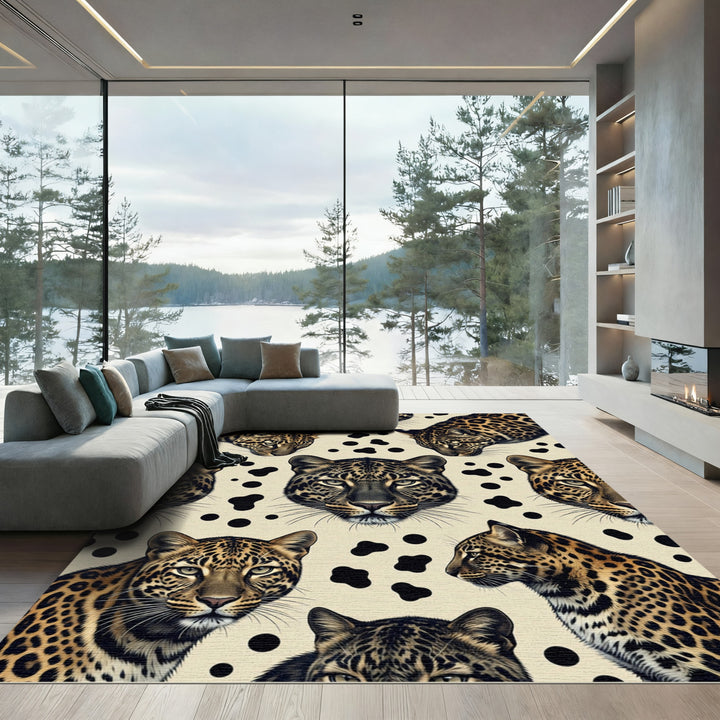 Leopard Spots Animalistic Portrait Rug