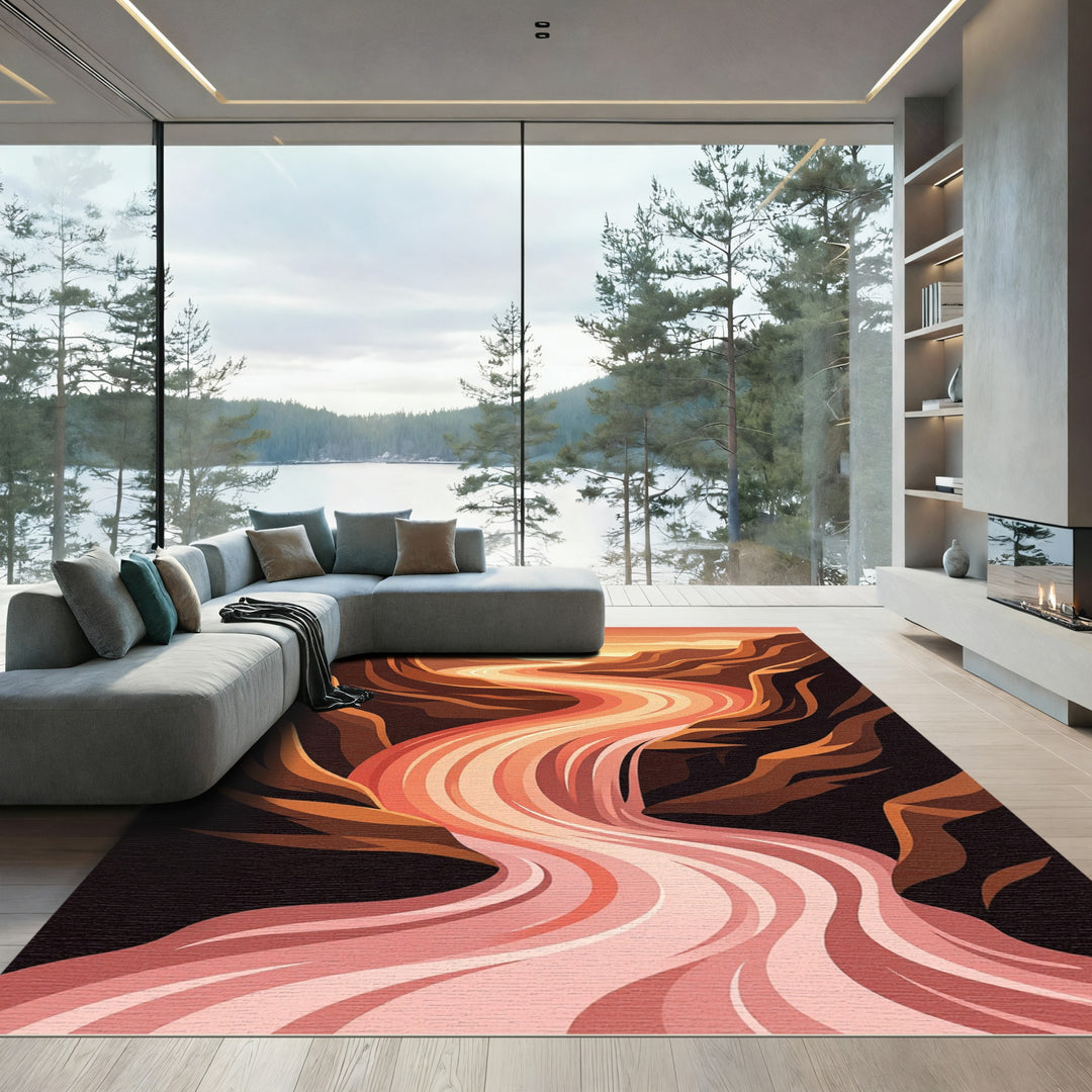 Warm Canyon River Flow Rug