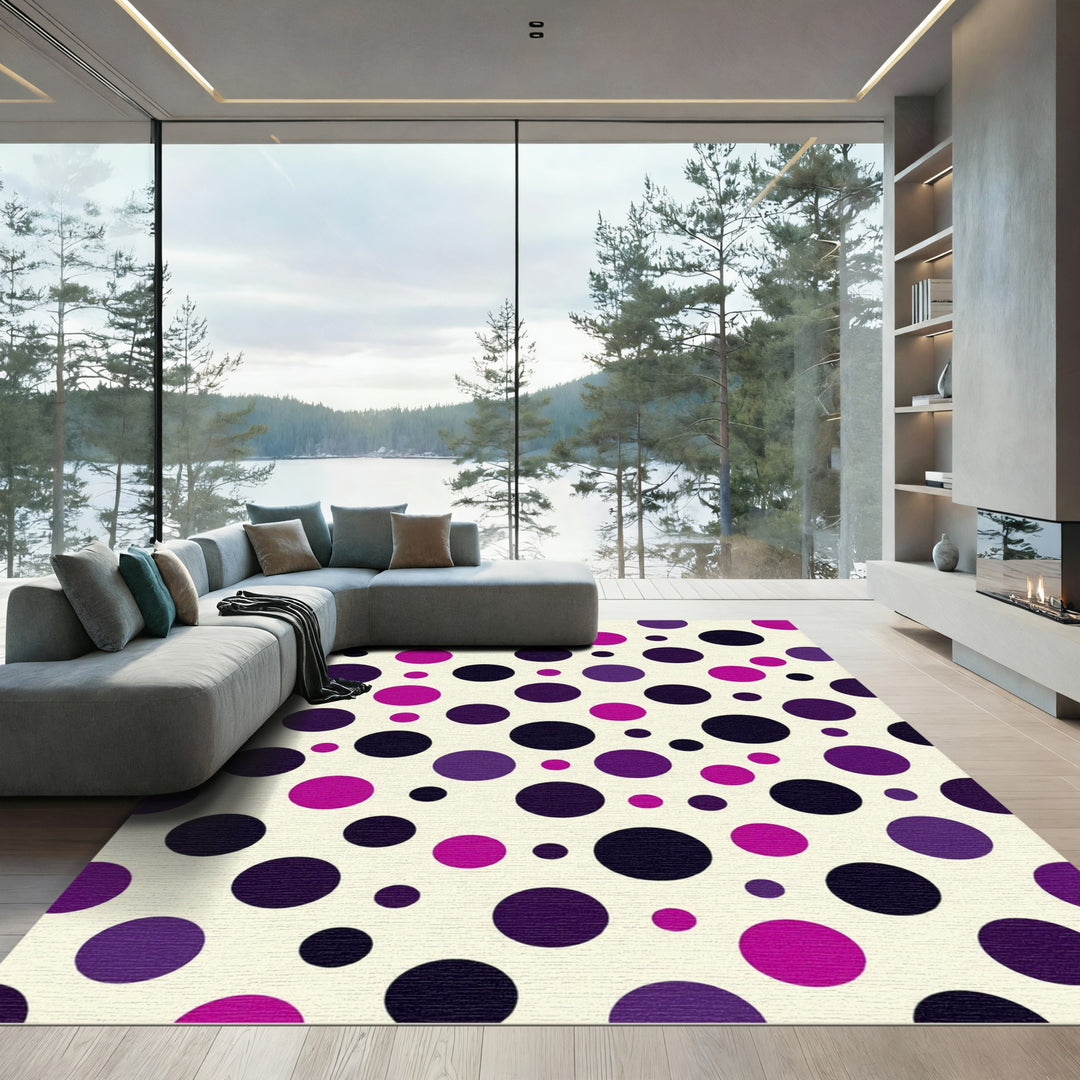 Vibrant Polka Dot Circles Rug