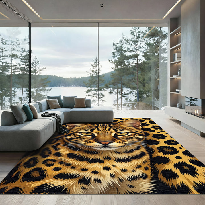 Vibrant Leopard Spot Animalistic Rug