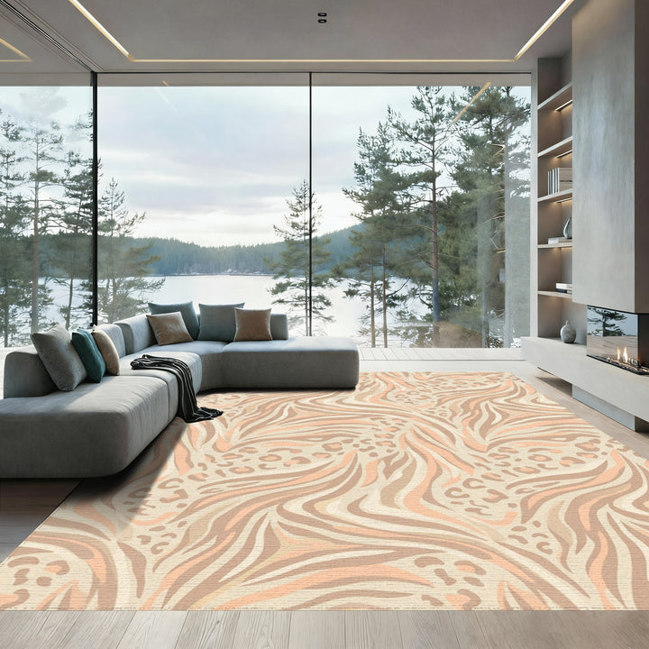 Safari Chic Zebra Leopard Mix Rug