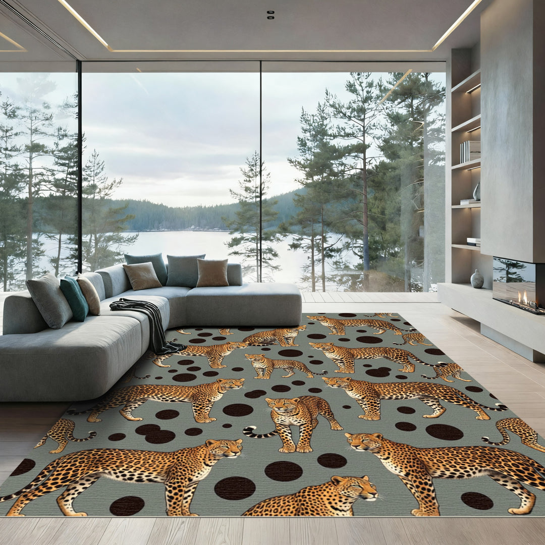 Leopard Spots Jungle Creatures Rug