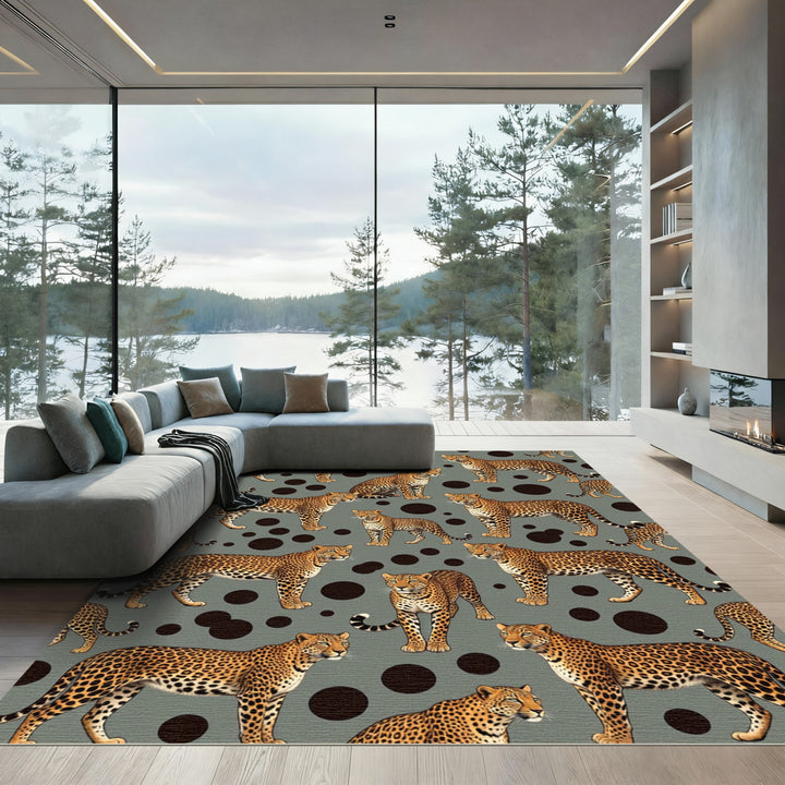 Leopard Spots Jungle Creatures Rug
