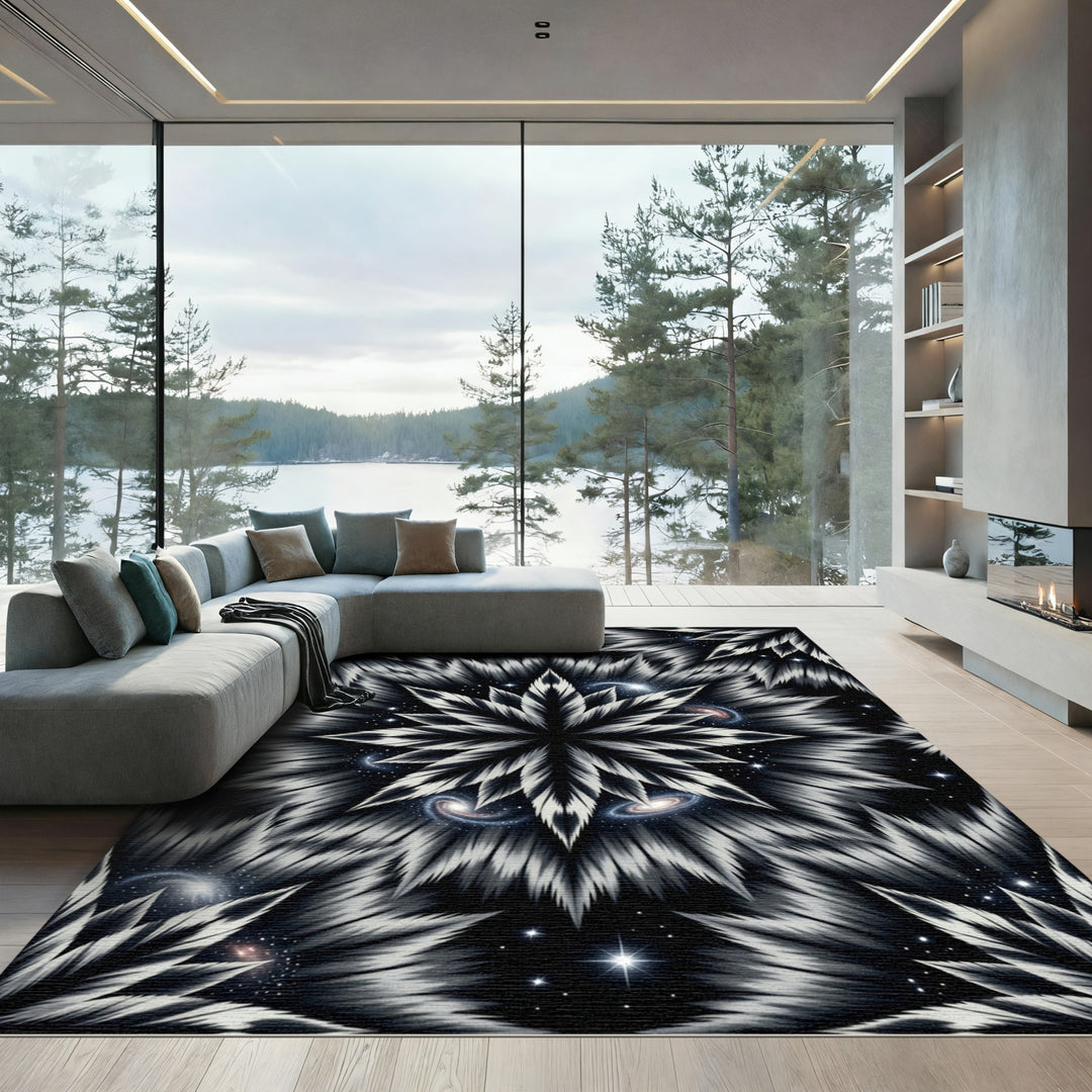 Cosmic Starburst Galaxy Mandala Rug