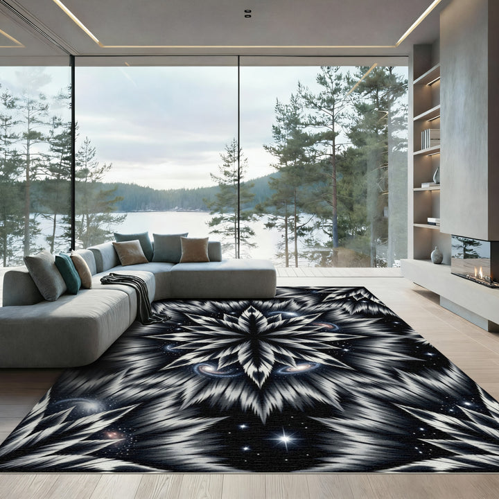 Cosmic Starburst Galaxy Mandala Rug