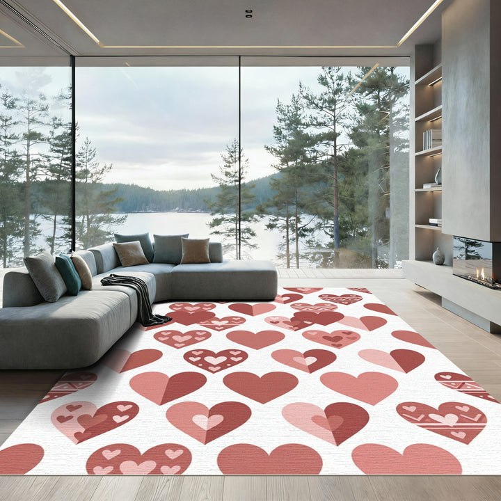 Romantic Rose Heart Collage Rug
