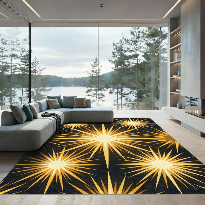 Radiant Golden Starburst Radiance Rug