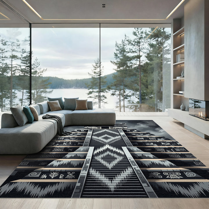 Ancient Mayan Stairway Mystical Rug