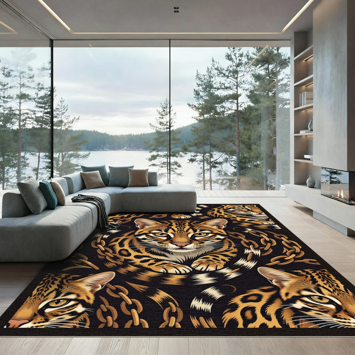 Spotted Cat Chains Rug