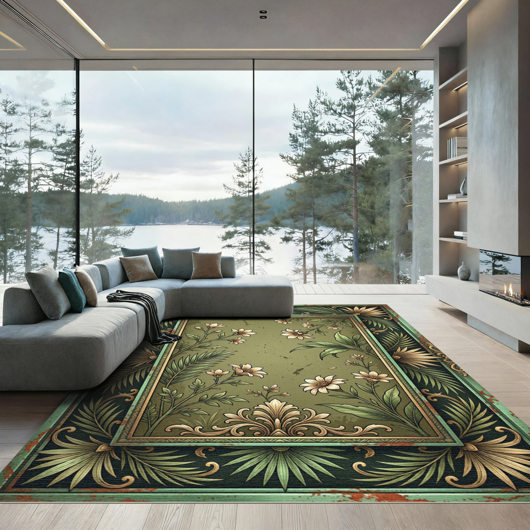 Botanical Garden Ornate Gilded Rug