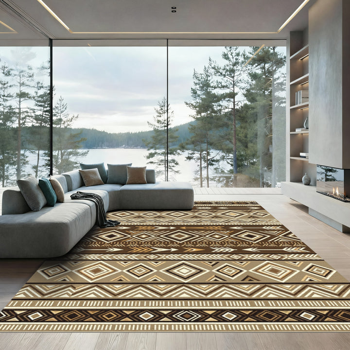 Tribal Geometric Arrows Diamond Rug