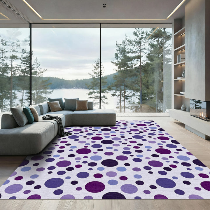 Purple Polka Dot Circles Rug
