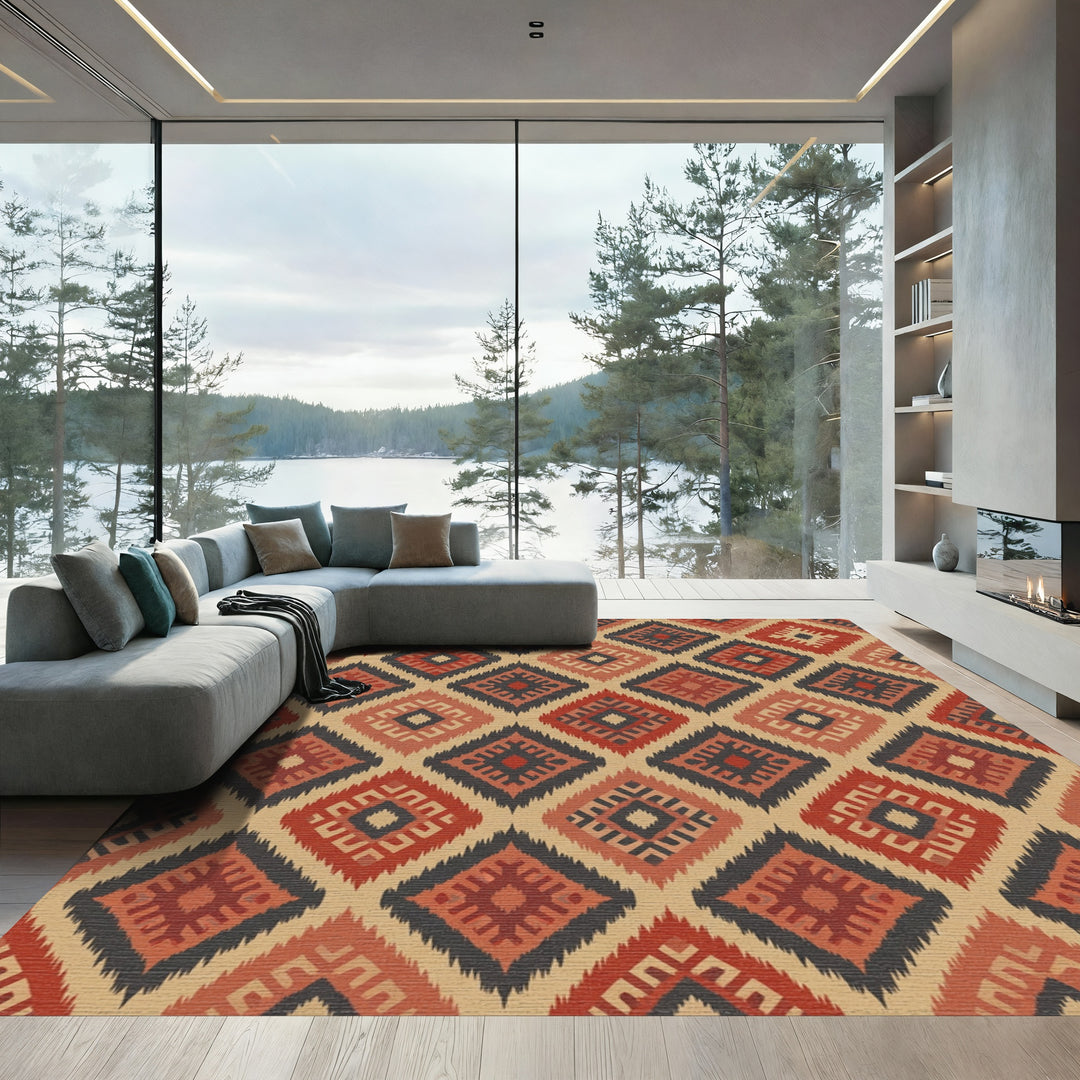 Rustic Diamond Tribal Rug