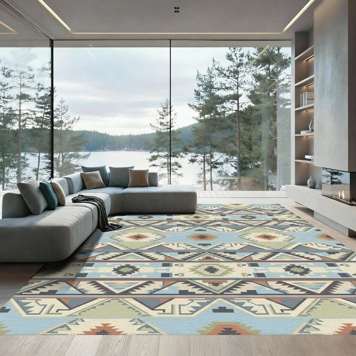 Southwestern Geometric Diamond Stripe Rug