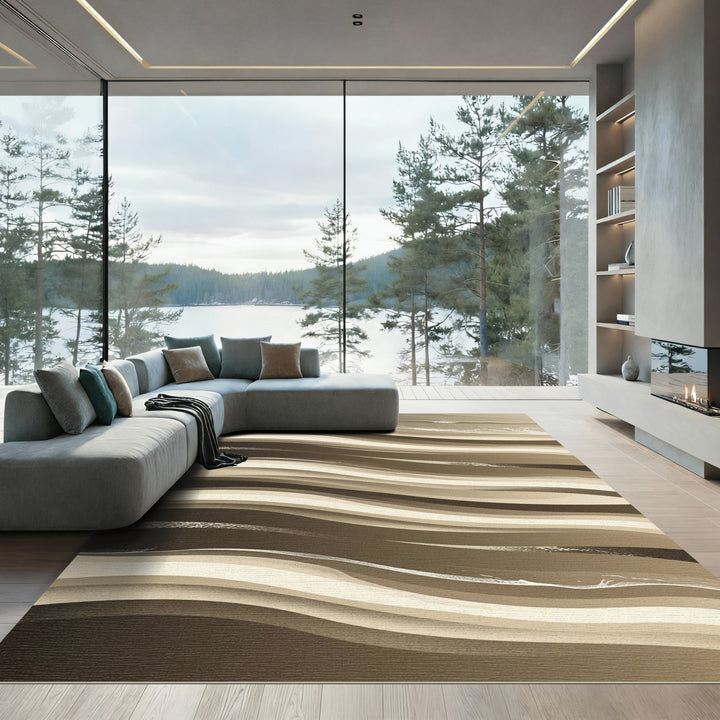 Earthy Abstract Rhythmic Dune Rug