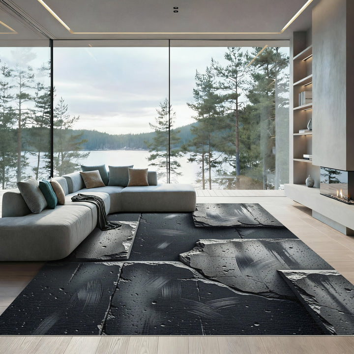 Concrete Texture Broken Surface Rug