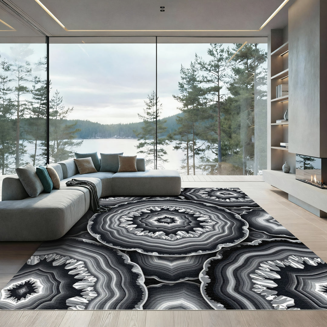 Monochromatic Agate Slice Rug