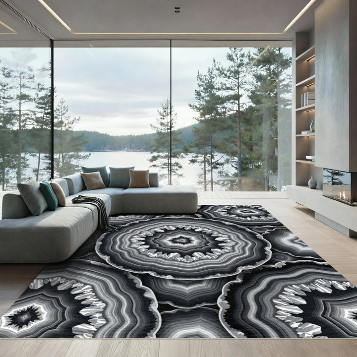 Monochromatic Agate Slice Rug