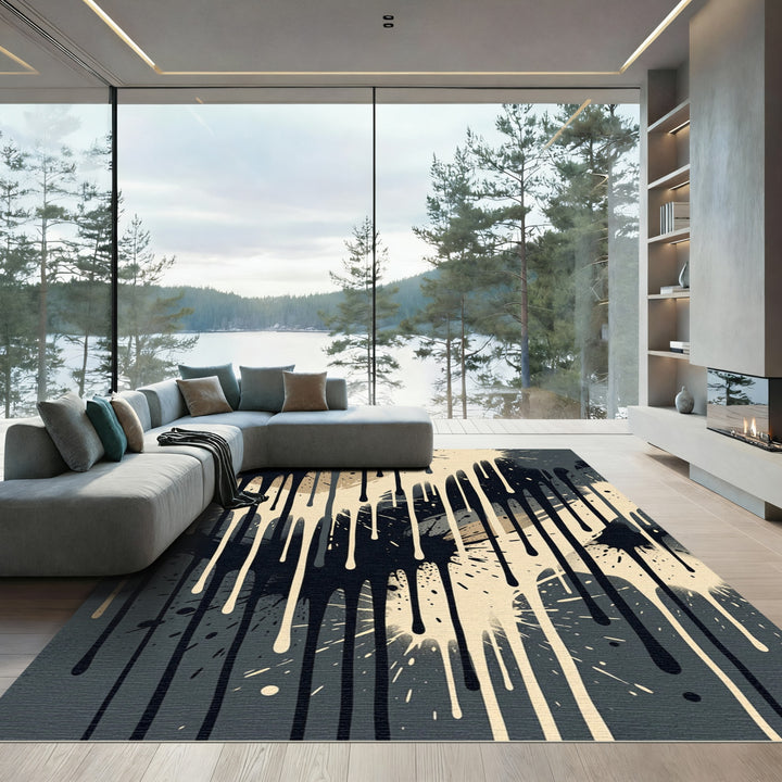 Abstract Drip Paint SplatterRug Rug