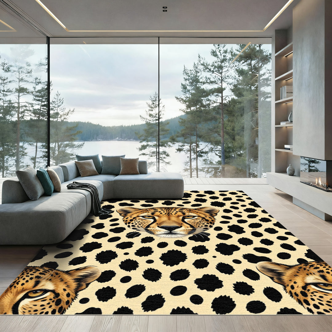 Cheetah Spots Face Medallion Rug