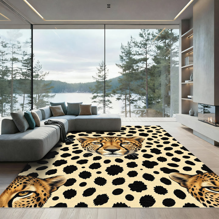 Cheetah Spots Face Medallion Rug