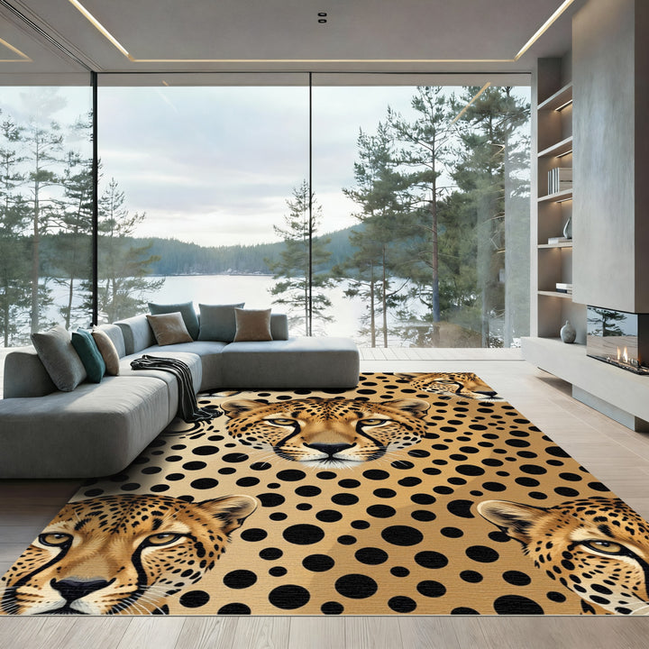 Golden Cheetah Spot Art Rug