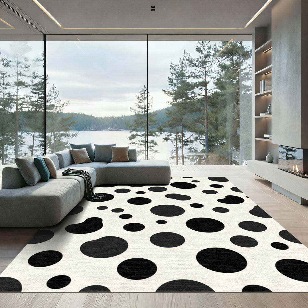 Classic Black Spot Cream Rug