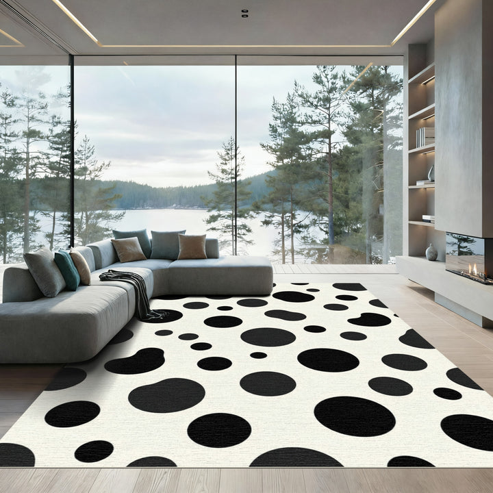 Classic Black Spot Cream Rug