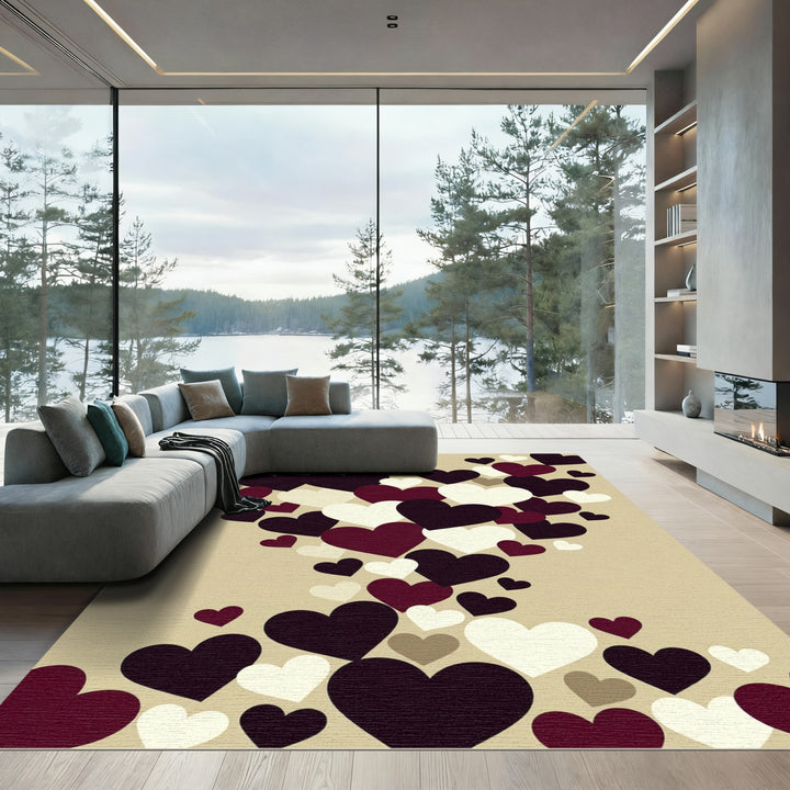 Abstract Hearts Pattern Rug