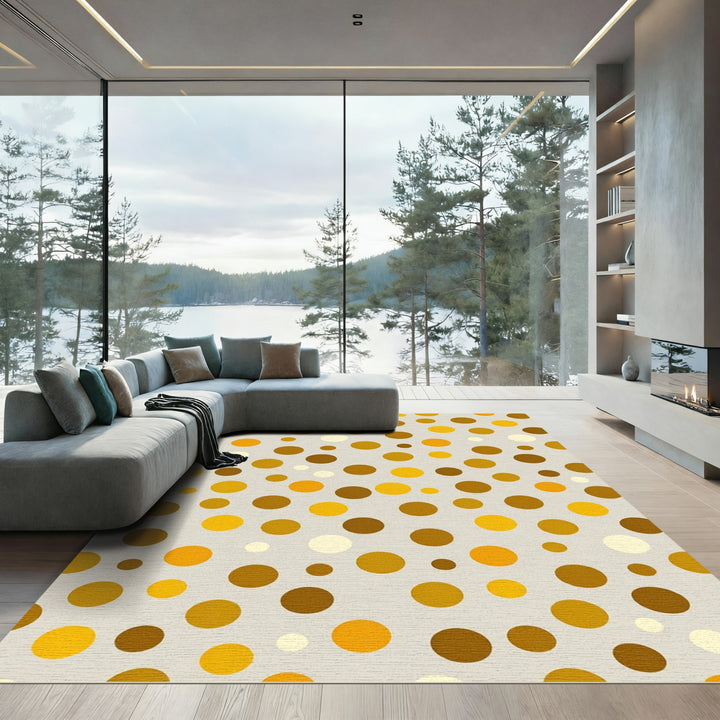 Golden Yellow Dot Area Rug