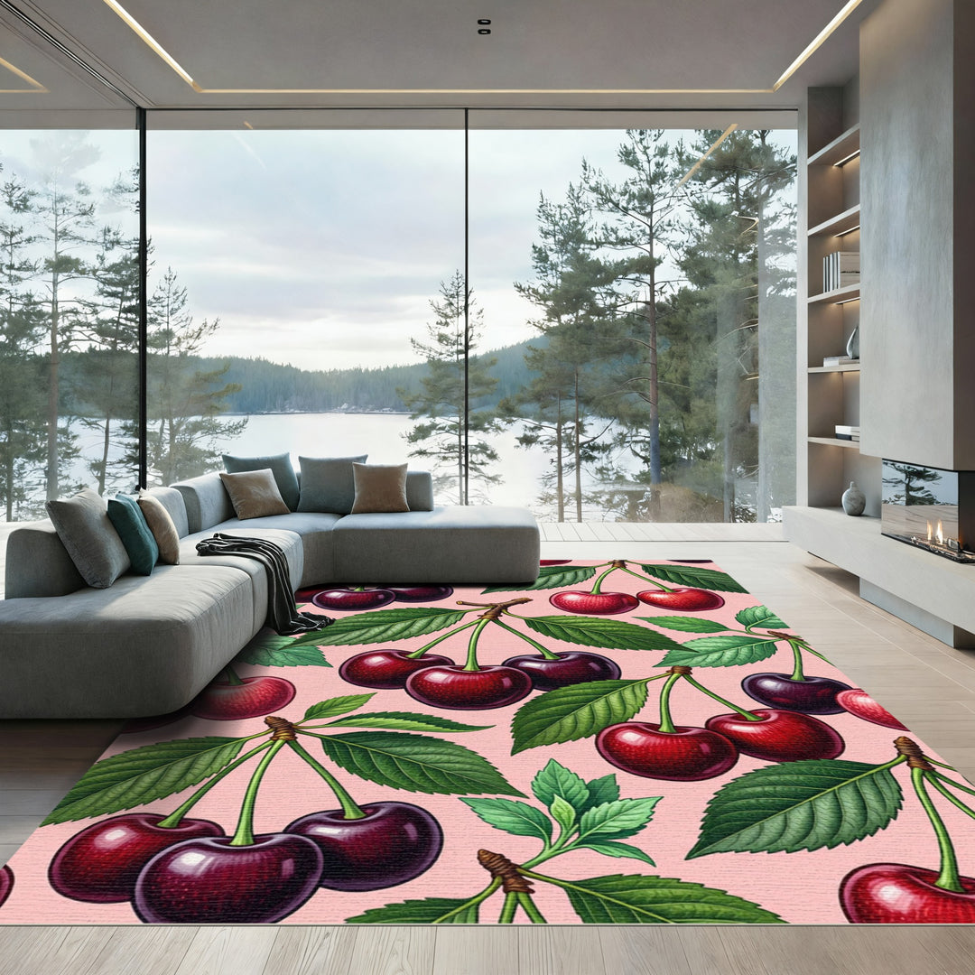 Red Cherry Branch Garden Rug