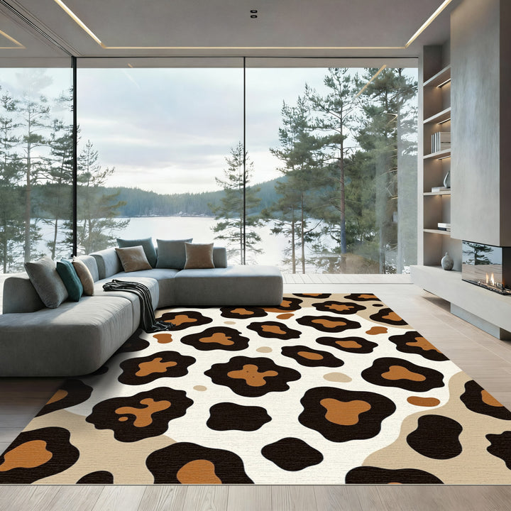 Brown Black Spots Abstract Spots Rug
