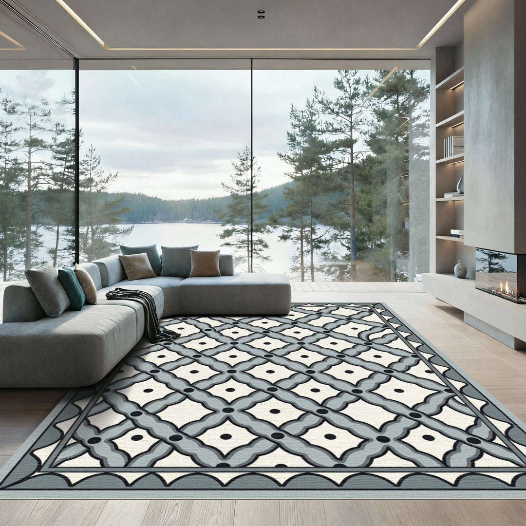 Monochromatic Gray Lattice Dot Rug