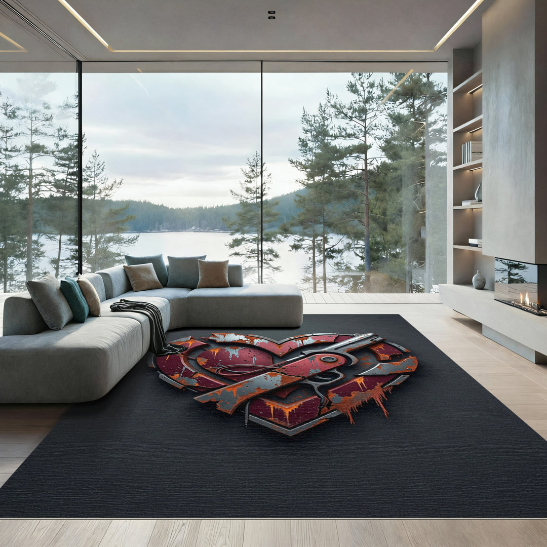 Rusty Red Heart Weapon Rug