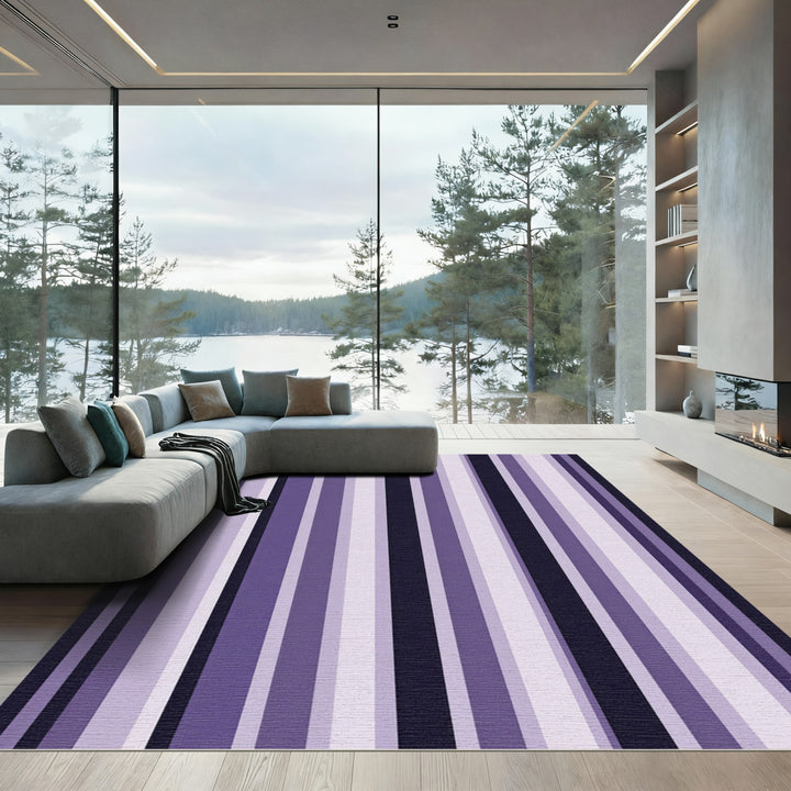 Purple Hues Vertical Stripe Rug