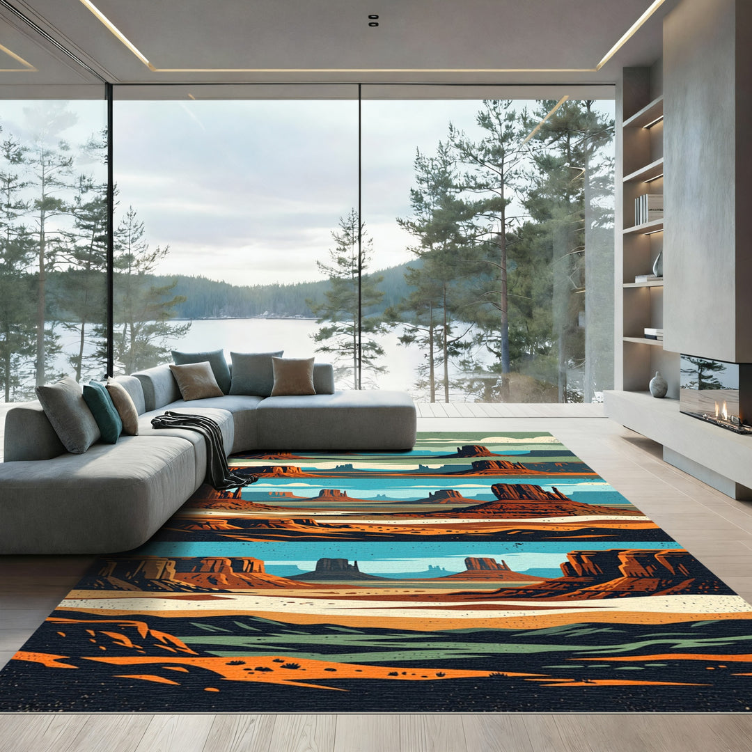 Desert Canyon Mesa Landscape Rug