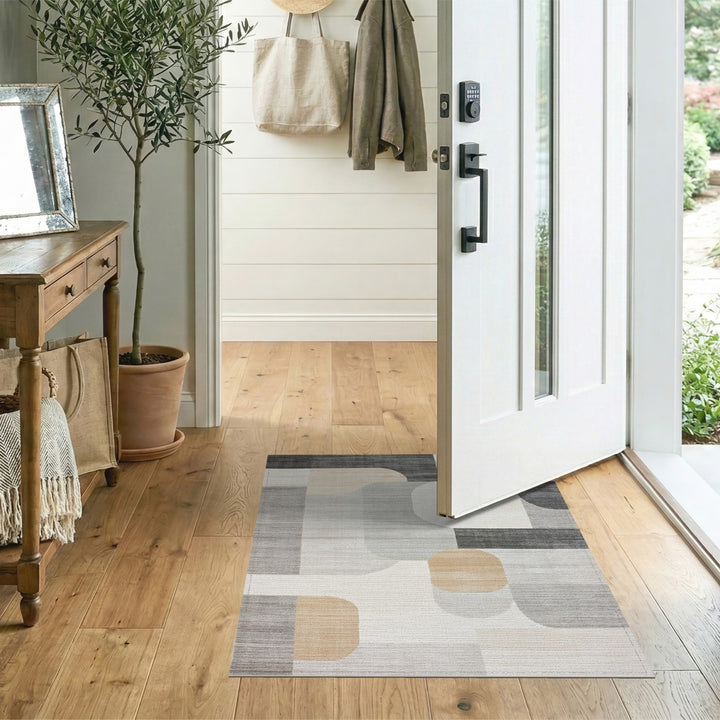 Modern Grey Geometric Area Rug