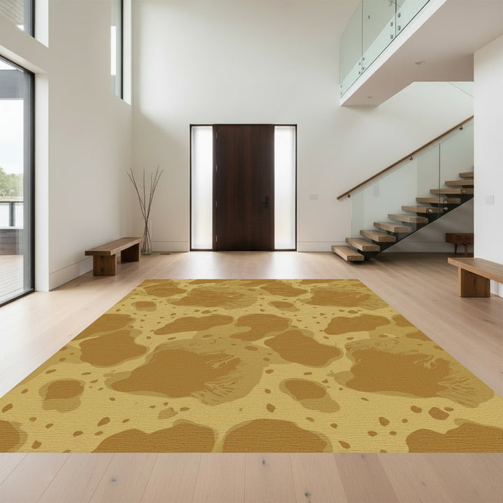 Earthy Speckled Blob Contemporary Rug