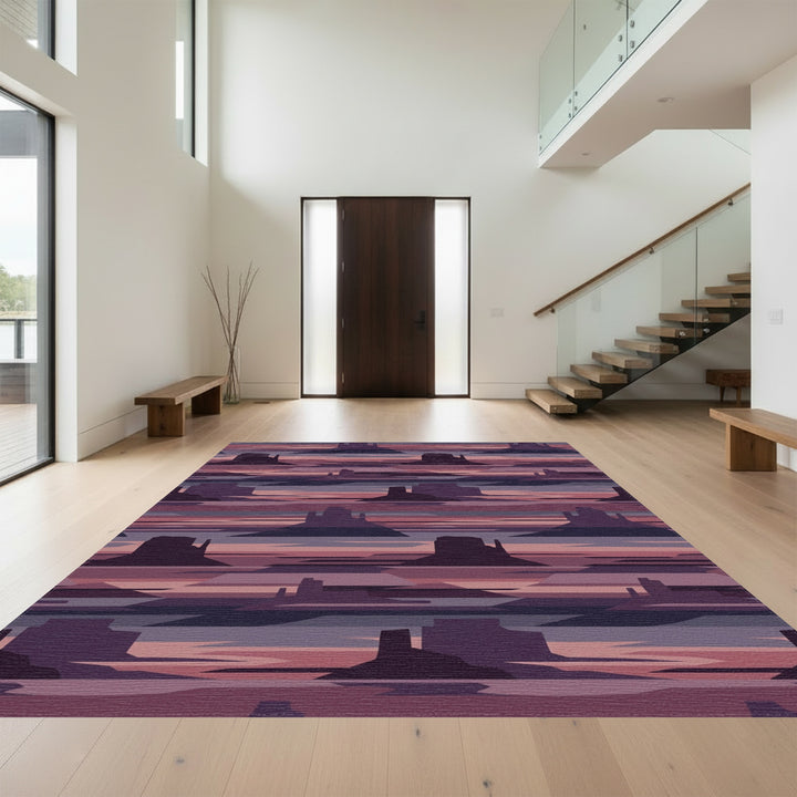 Desert Sunset Mesa Landscape Rug