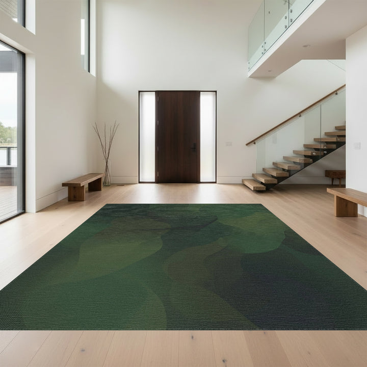 Deep Forest Organic Swirl Rug