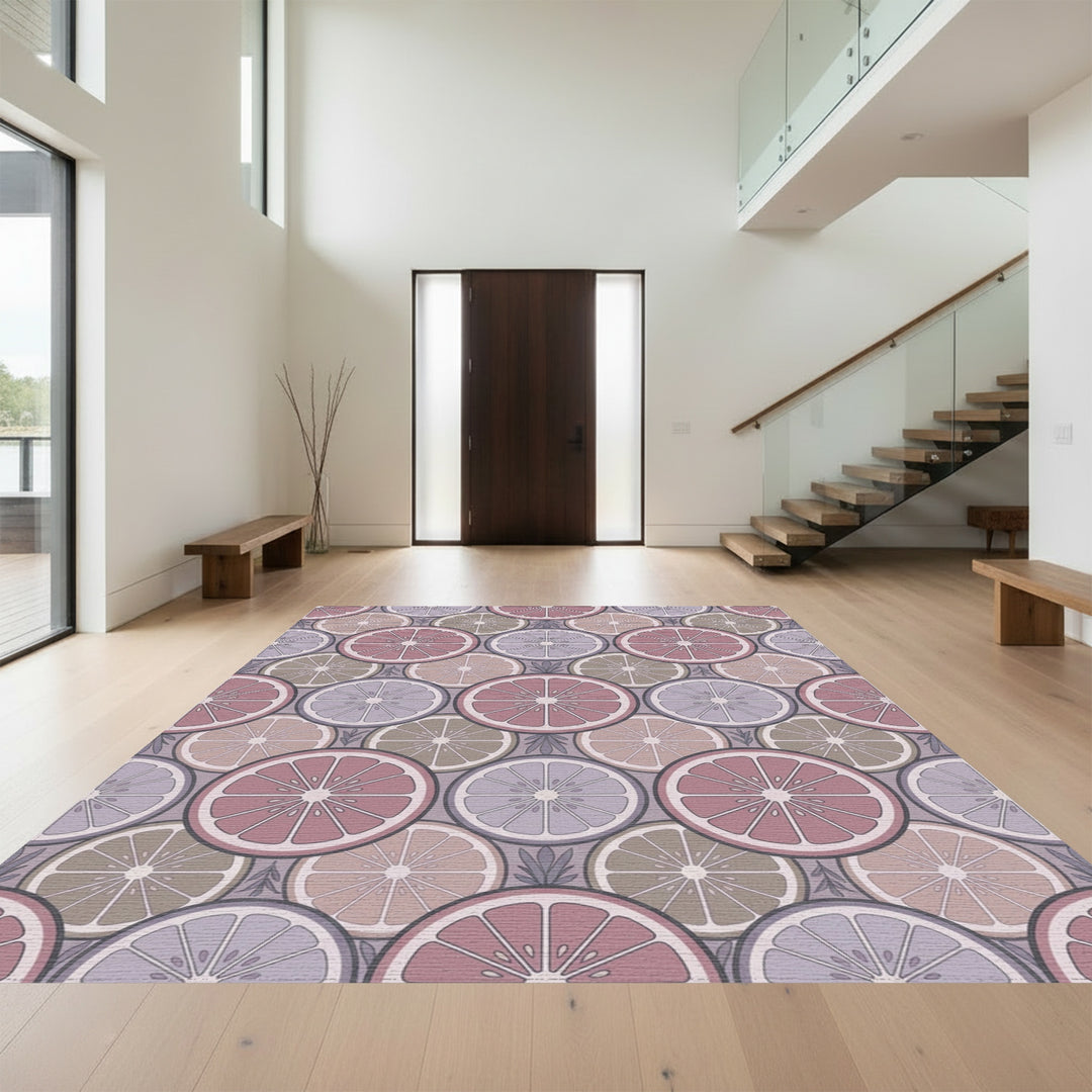 Pastel Citrus Slices Arrangement Rug