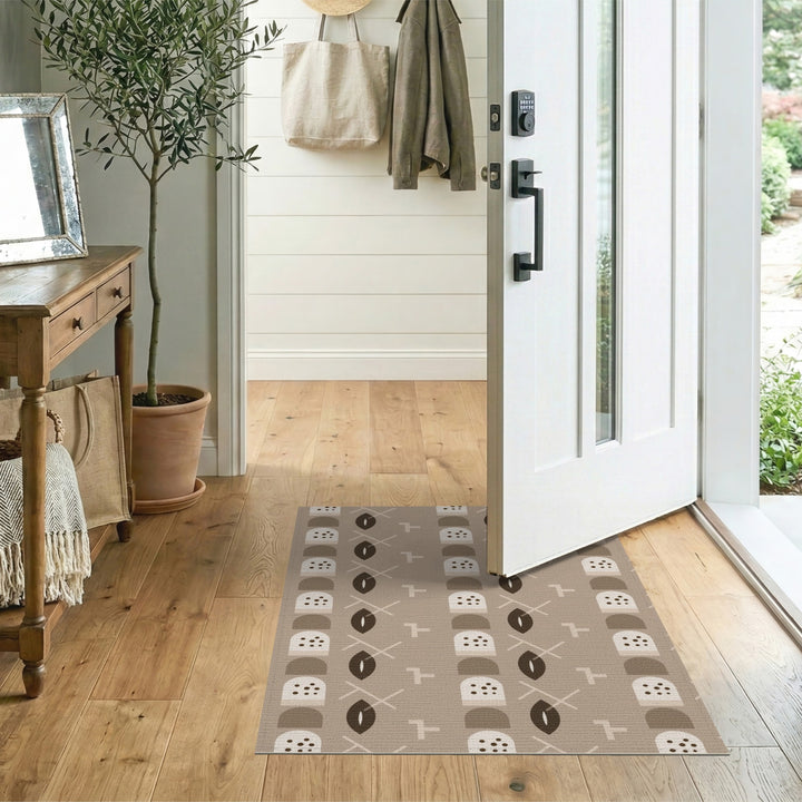 Beige Geometric Modern Area Rug