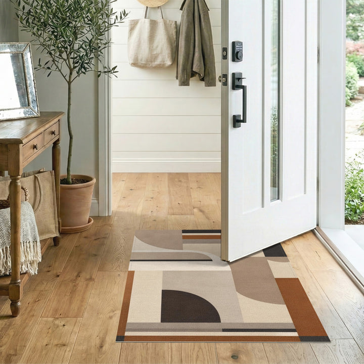 Geometric Modern Beige Tan Area Rug